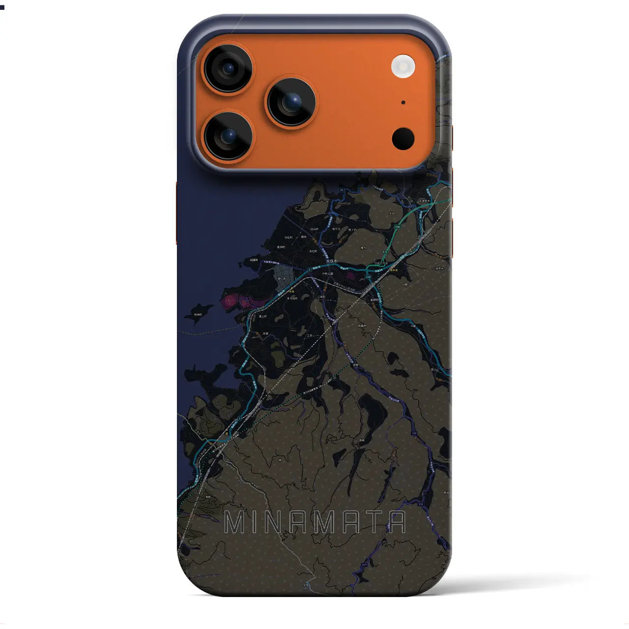 【水俣(熊本県)】地図柄iPhoneケース(バックカバータイプ)