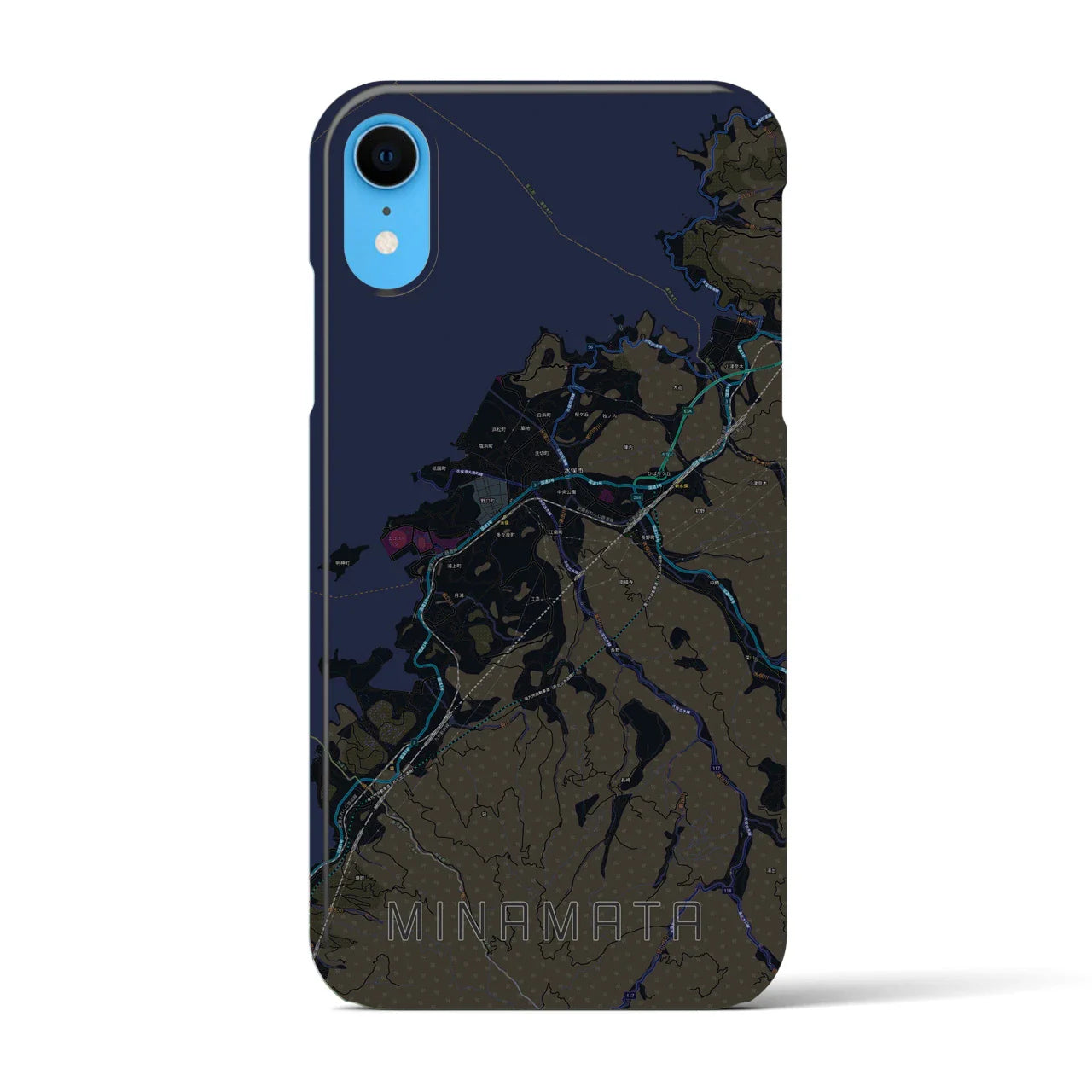 【水俣(熊本県)】地図柄iPhoneケース(バックカバータイプ)
