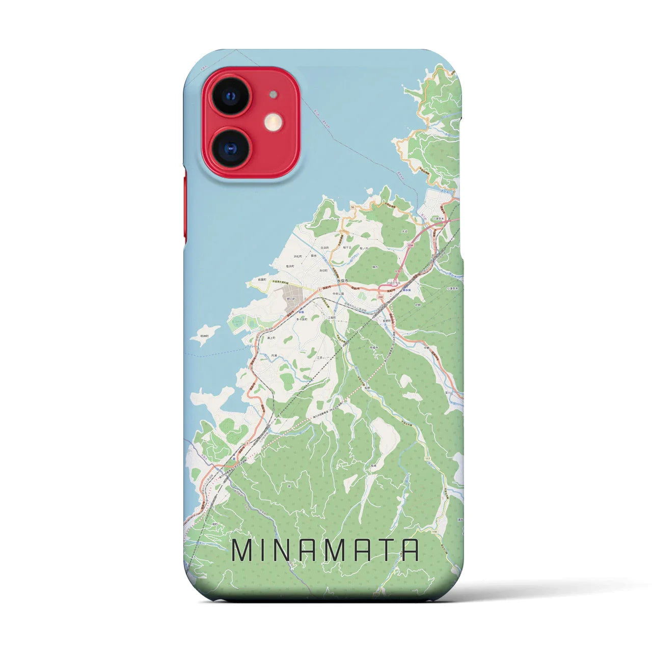 【水俣(熊本県)】地図柄iPhoneケース(バックカバータイプ)