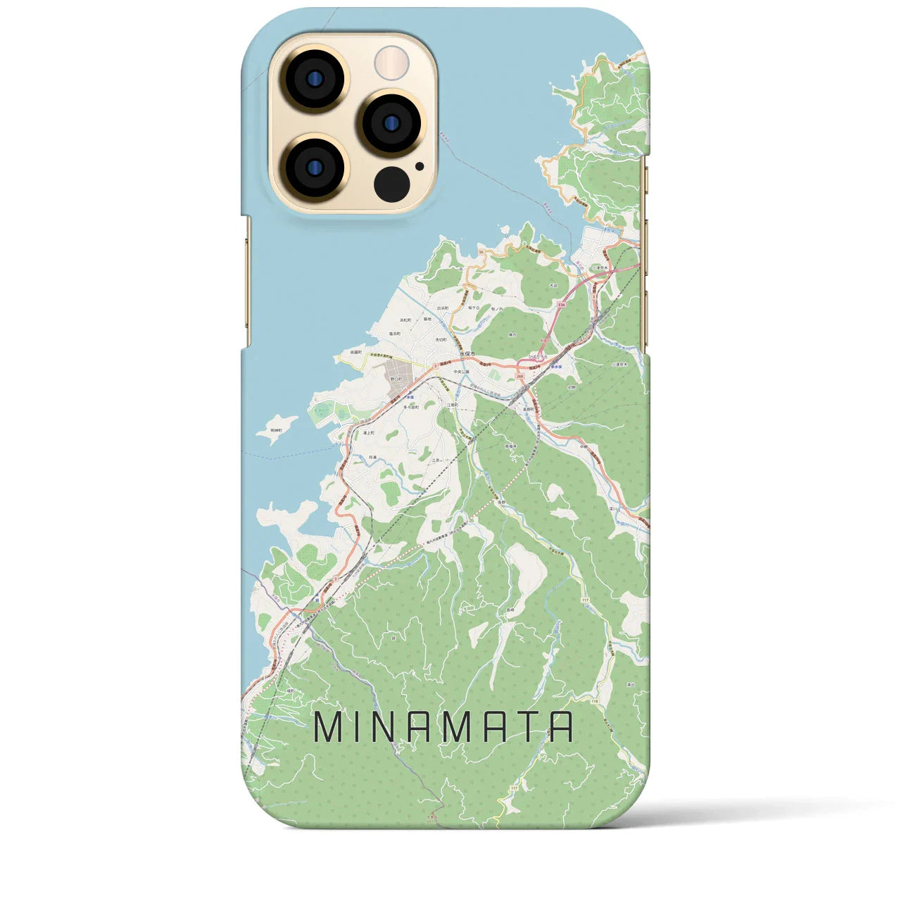 【水俣(熊本県)】地図柄iPhoneケース(バックカバータイプ)