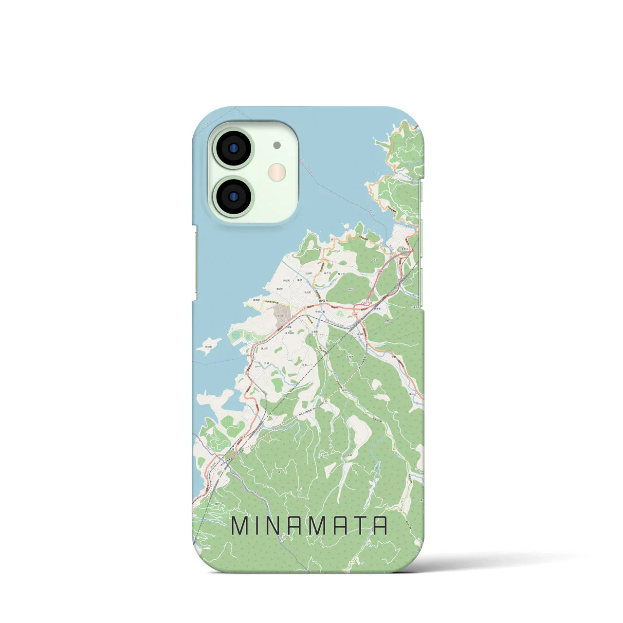 【水俣(熊本県)】地図柄iPhoneケース(バックカバータイプ)
