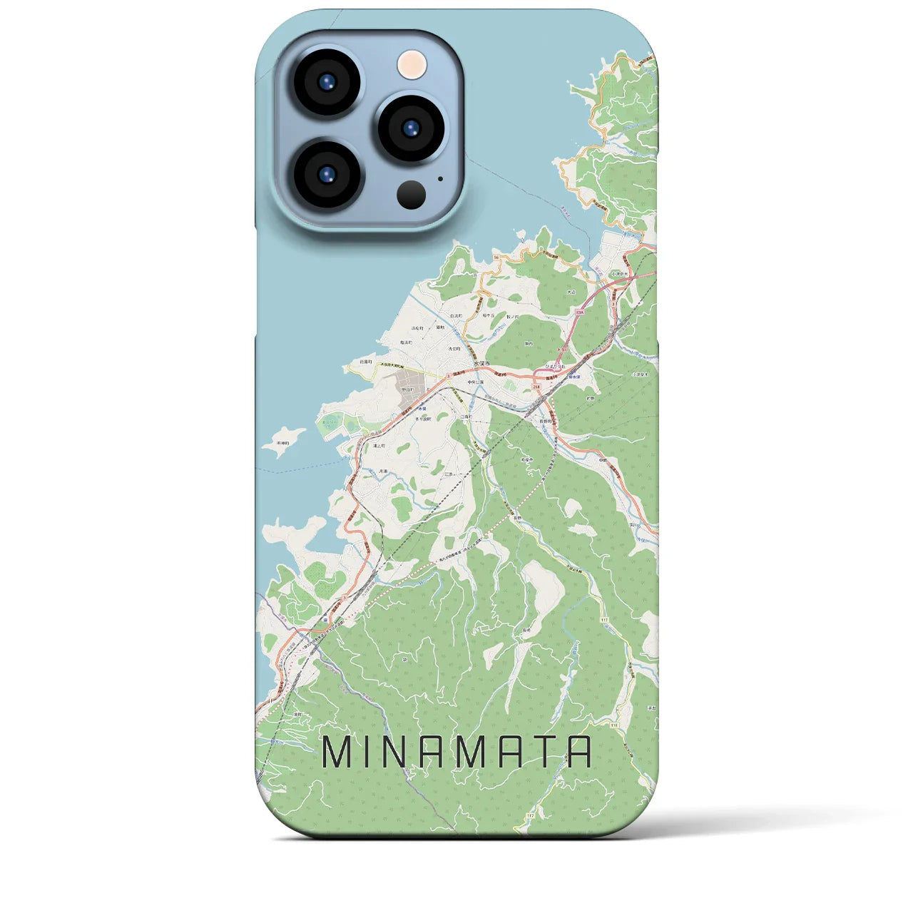 【水俣(熊本県)】地図柄iPhoneケース(バックカバータイプ)