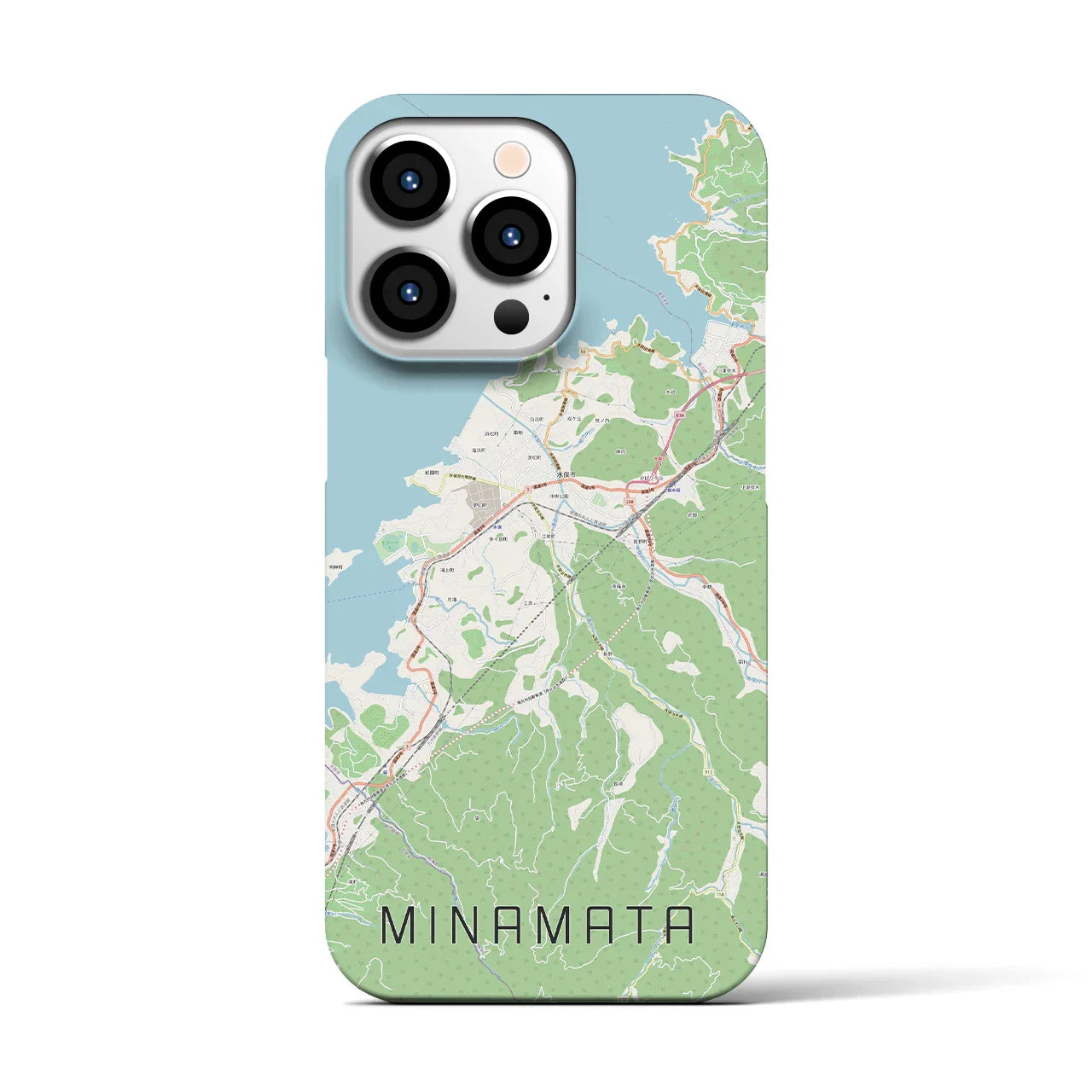 【水俣(熊本県)】地図柄iPhoneケース(バックカバータイプ)