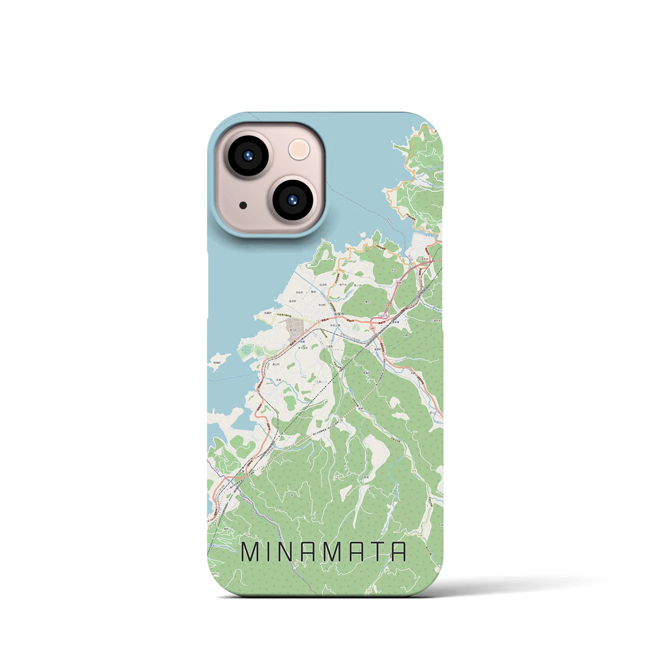 【水俣(熊本県)】地図柄iPhoneケース(バックカバータイプ)