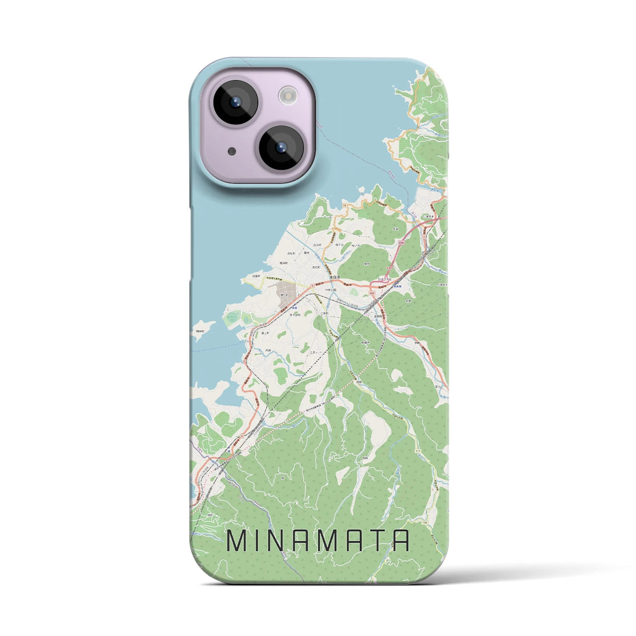 【水俣(熊本県)】地図柄iPhoneケース(バックカバータイプ)