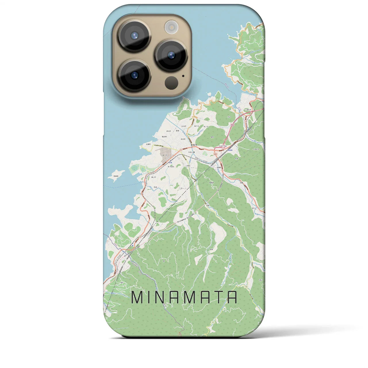 【水俣(熊本県)】地図柄iPhoneケース(バックカバータイプ)