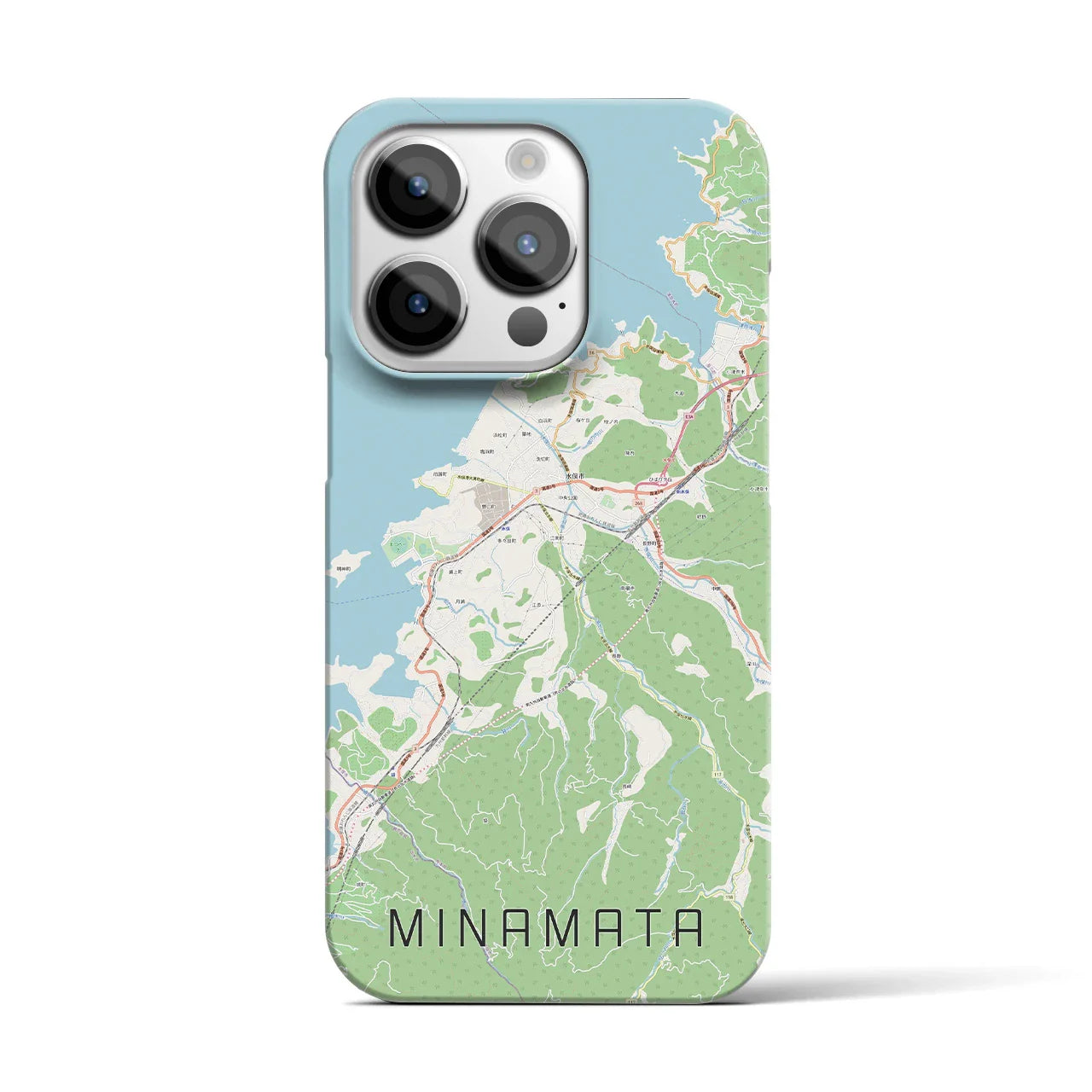 【水俣(熊本県)】地図柄iPhoneケース(バックカバータイプ)