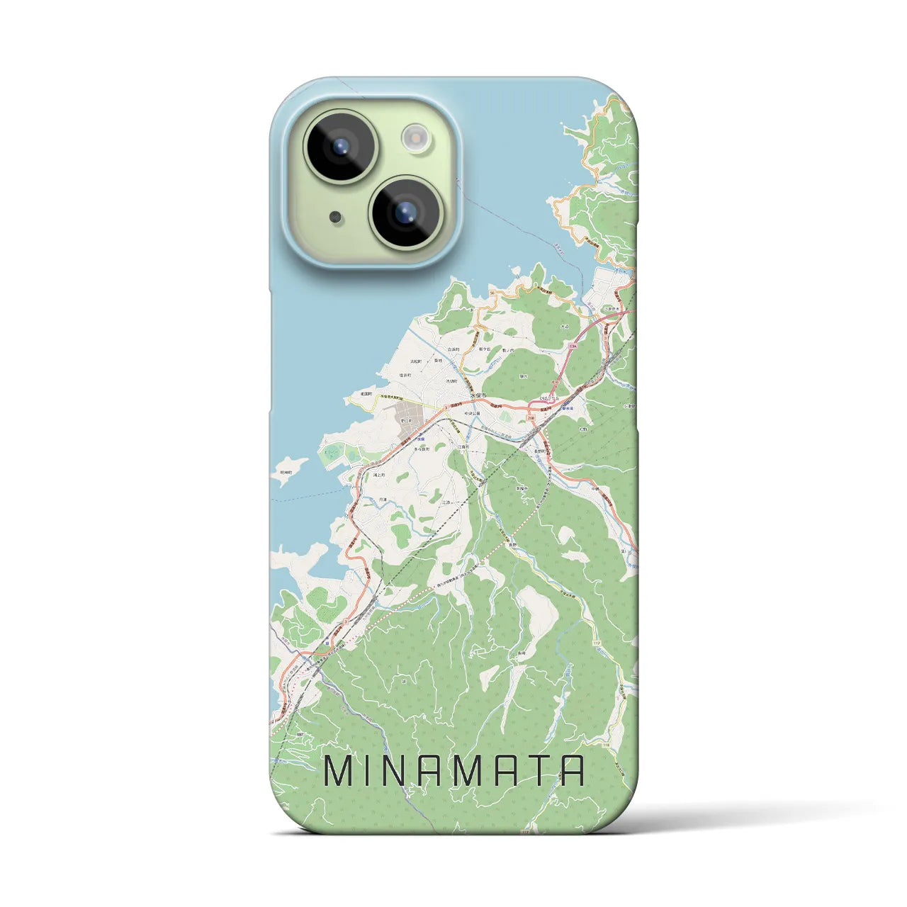 【水俣(熊本県)】地図柄iPhoneケース(バックカバータイプ)