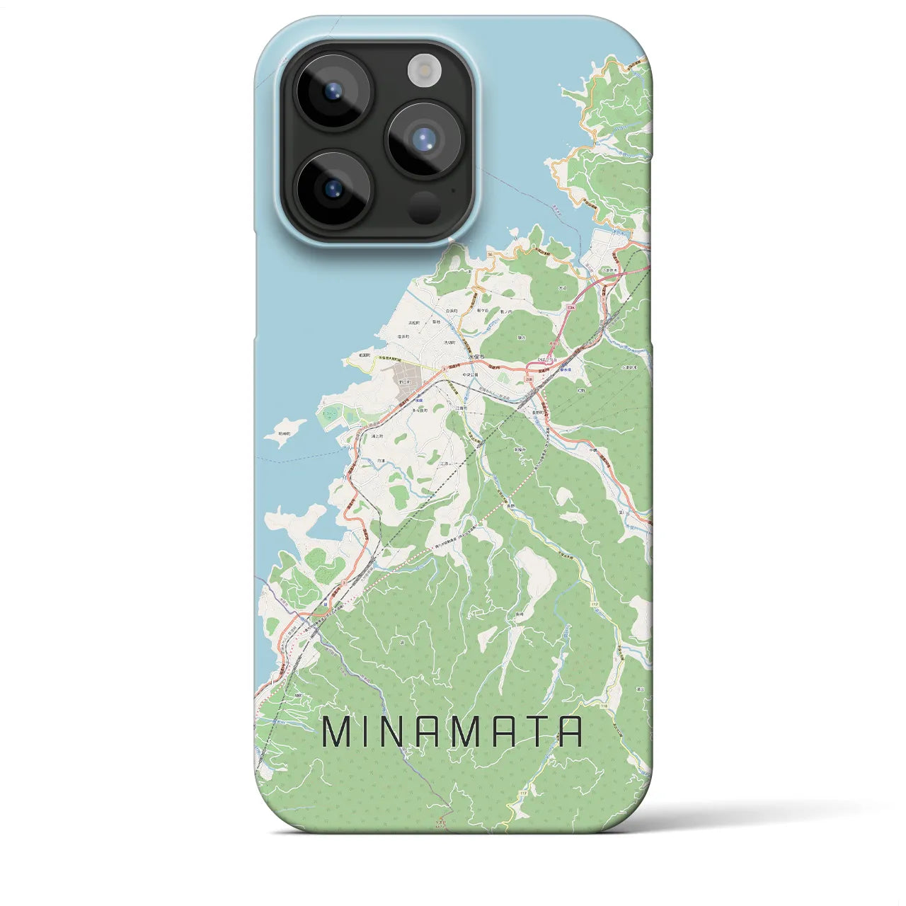 【水俣(熊本県)】地図柄iPhoneケース(バックカバータイプ)