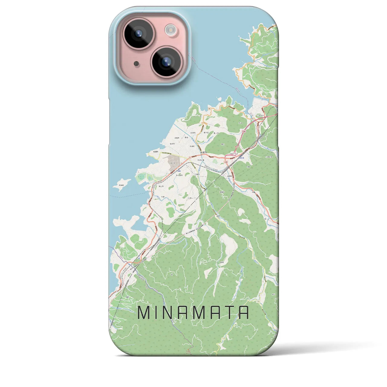 【水俣(熊本県)】地図柄iPhoneケース(バックカバータイプ)