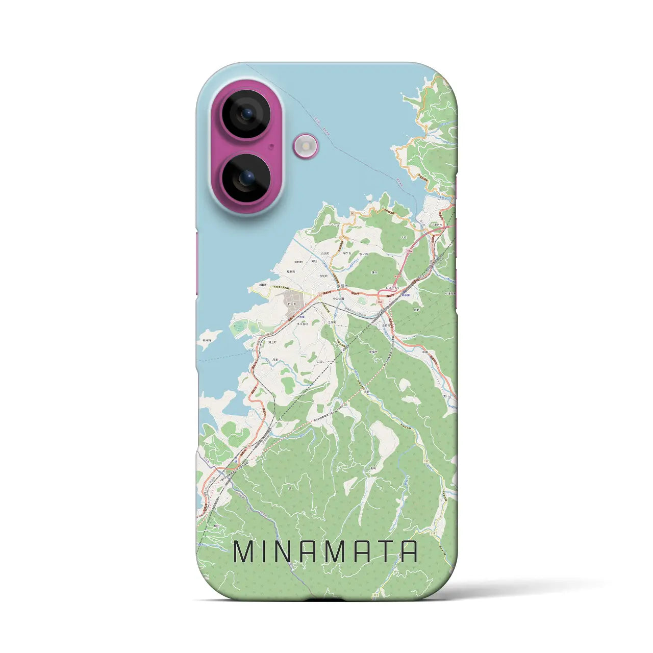 【水俣(熊本県)】地図柄iPhoneケース(バックカバータイプ)