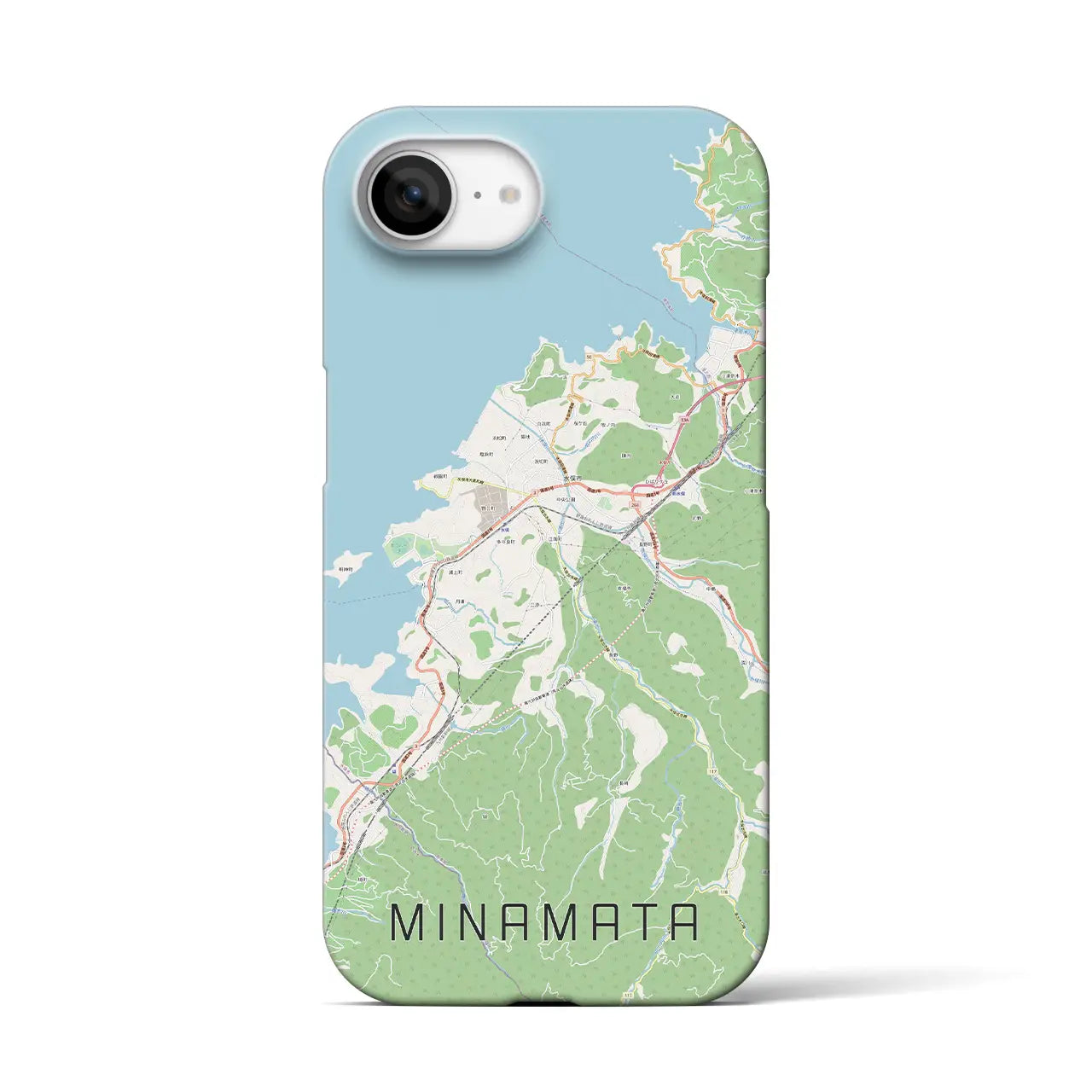 【水俣(熊本県)】地図柄iPhoneケース(バックカバータイプ)