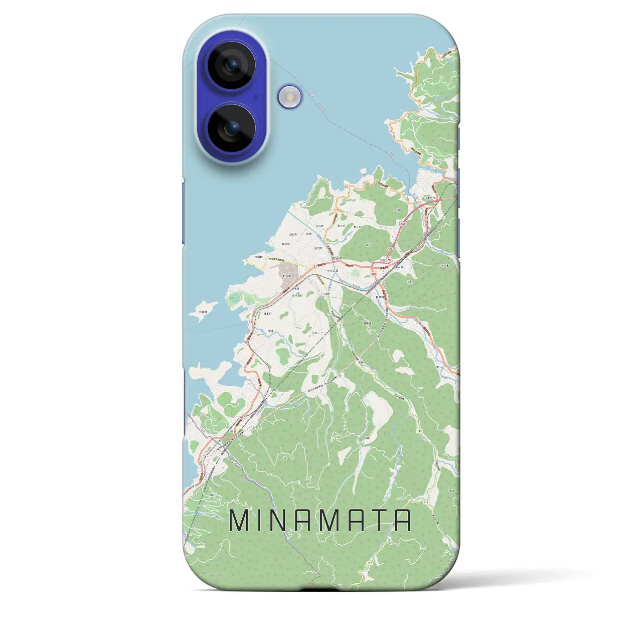 【水俣(熊本県)】地図柄iPhoneケース(バックカバータイプ)