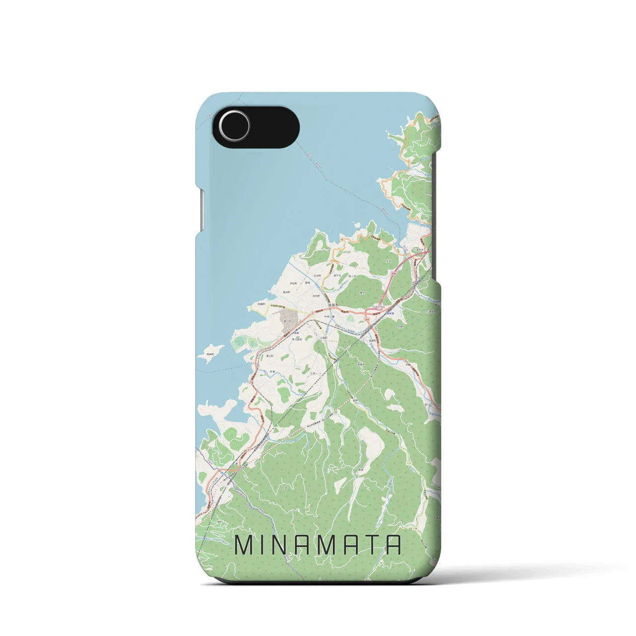 【水俣(熊本県)】地図柄iPhoneケース(バックカバータイプ)