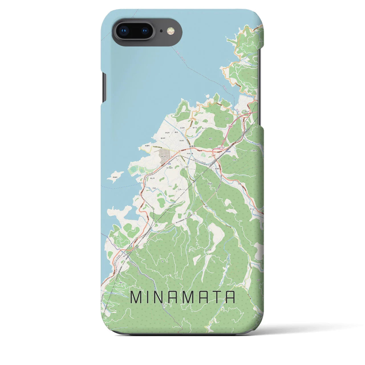 【水俣(熊本県)】地図柄iPhoneケース(バックカバータイプ)
