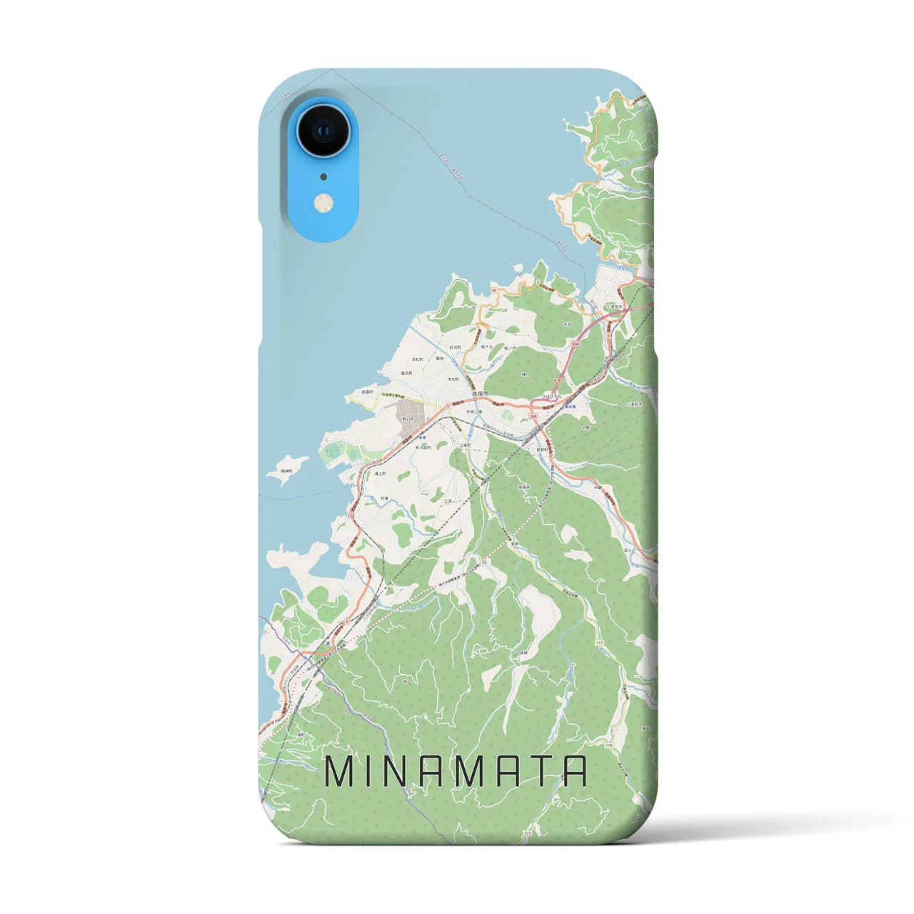 【水俣(熊本県)】地図柄iPhoneケース(バックカバータイプ)