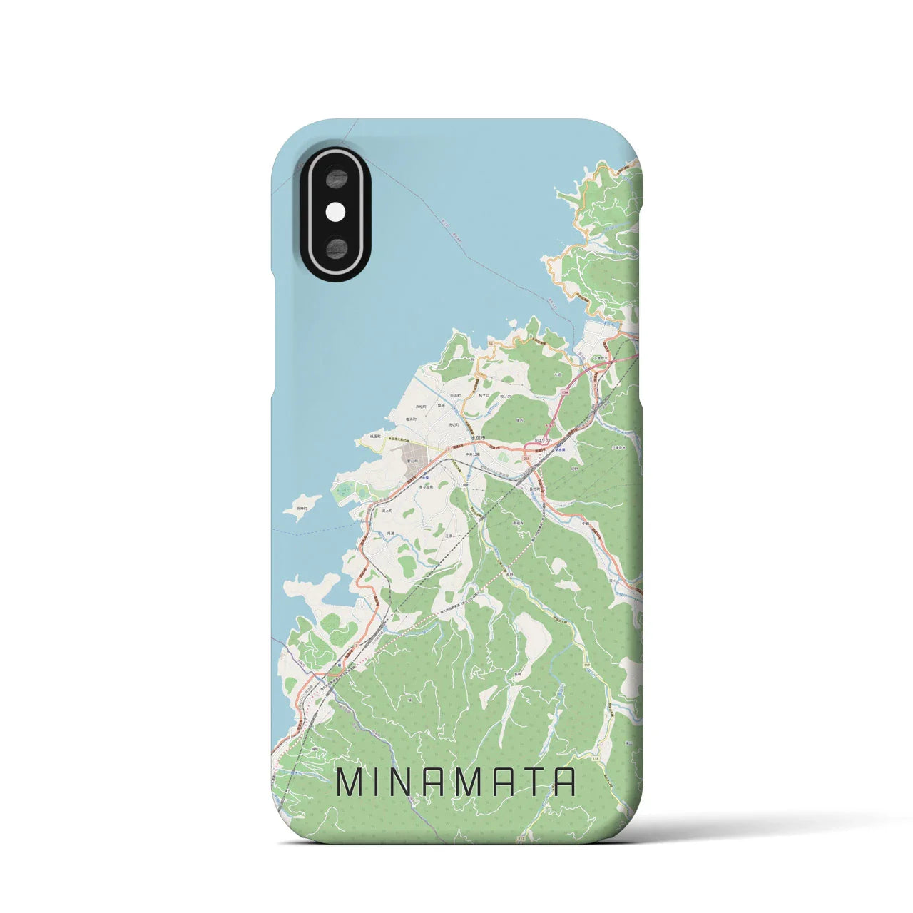 【水俣(熊本県)】地図柄iPhoneケース(バックカバータイプ)