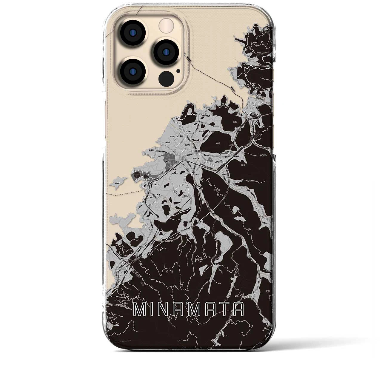 【水俣(熊本県)】地図柄iPhoneケース(クリアタイプ)