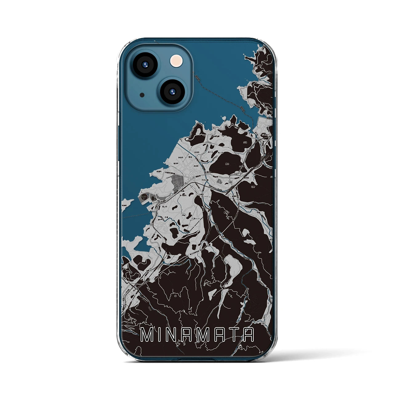 【水俣(熊本県)】地図柄iPhoneケース(クリアタイプ)