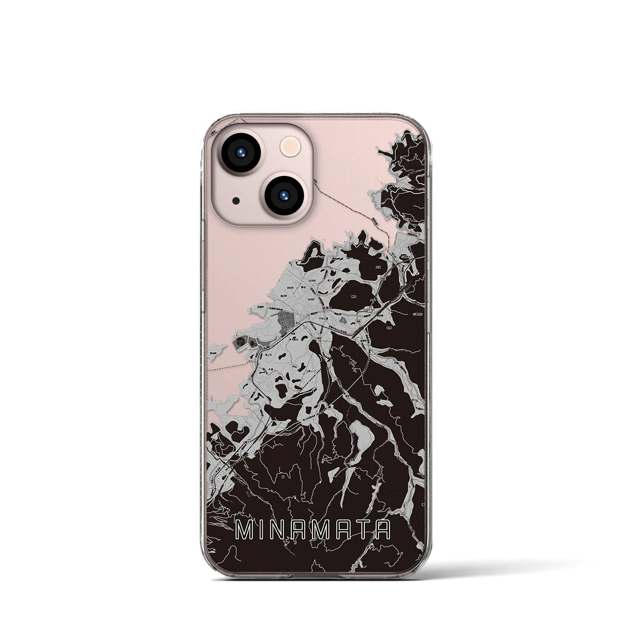 【水俣(熊本県)】地図柄iPhoneケース(クリアタイプ)