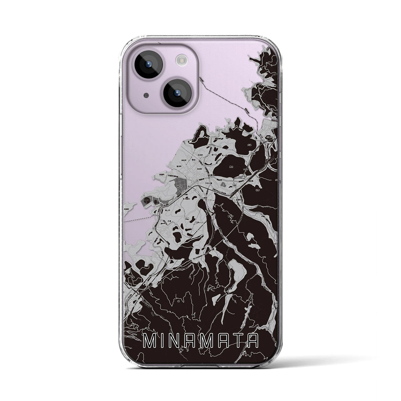 【水俣(熊本県)】地図柄iPhoneケース(クリアタイプ)