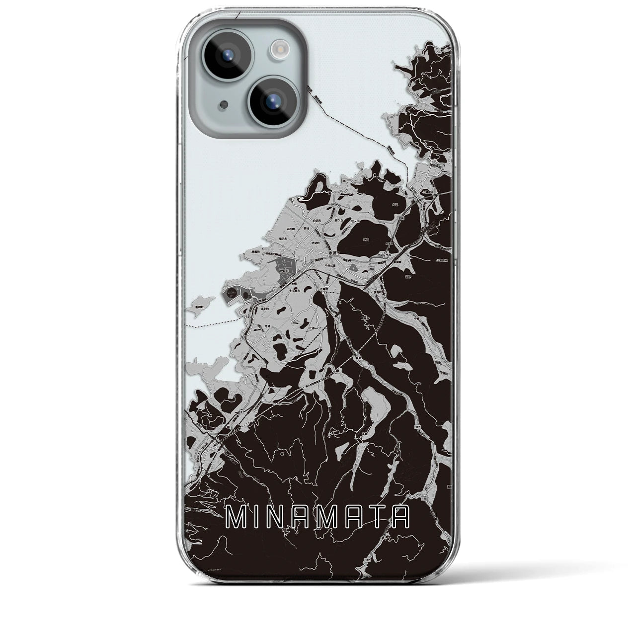 【水俣(熊本県)】地図柄iPhoneケース(クリアタイプ)