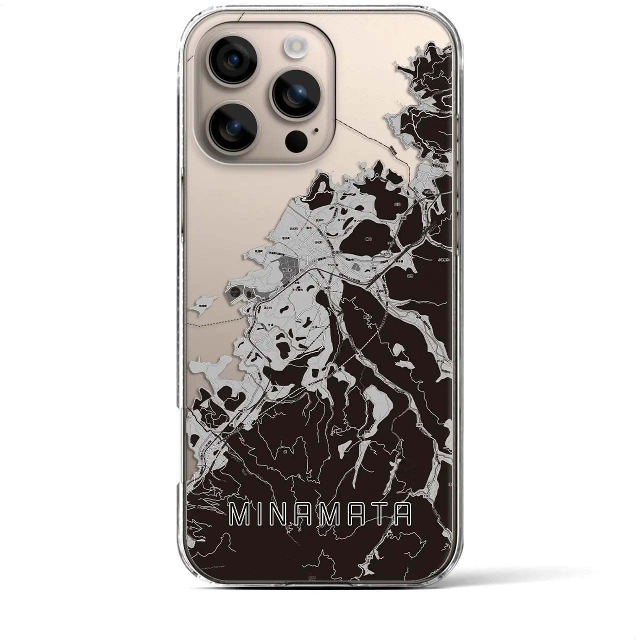 【水俣(熊本県)】地図柄iPhoneケース(クリアタイプ)