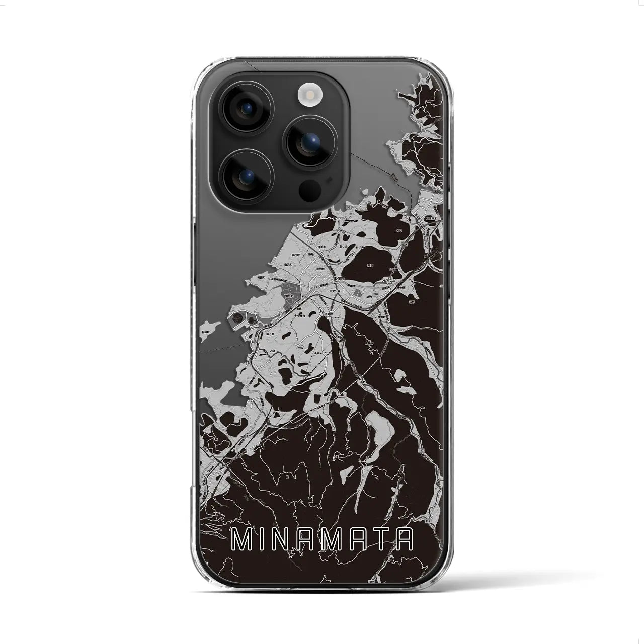 【水俣(熊本県)】地図柄iPhoneケース(クリアタイプ)