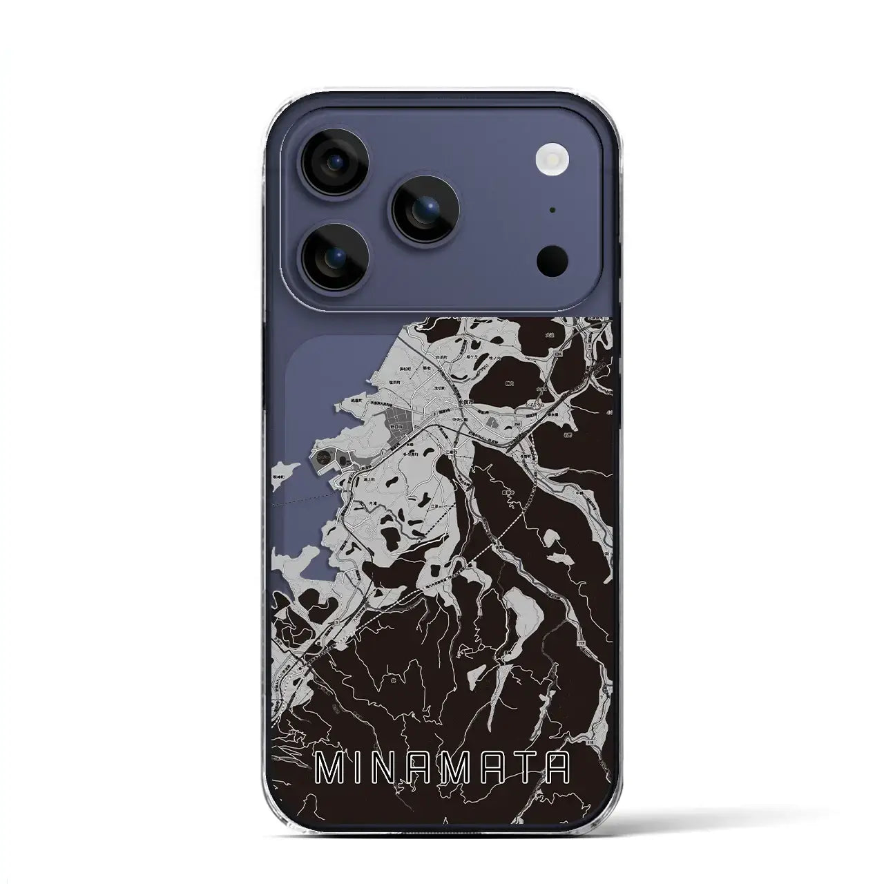【水俣(熊本県)】地図柄iPhoneケース(クリアタイプ)