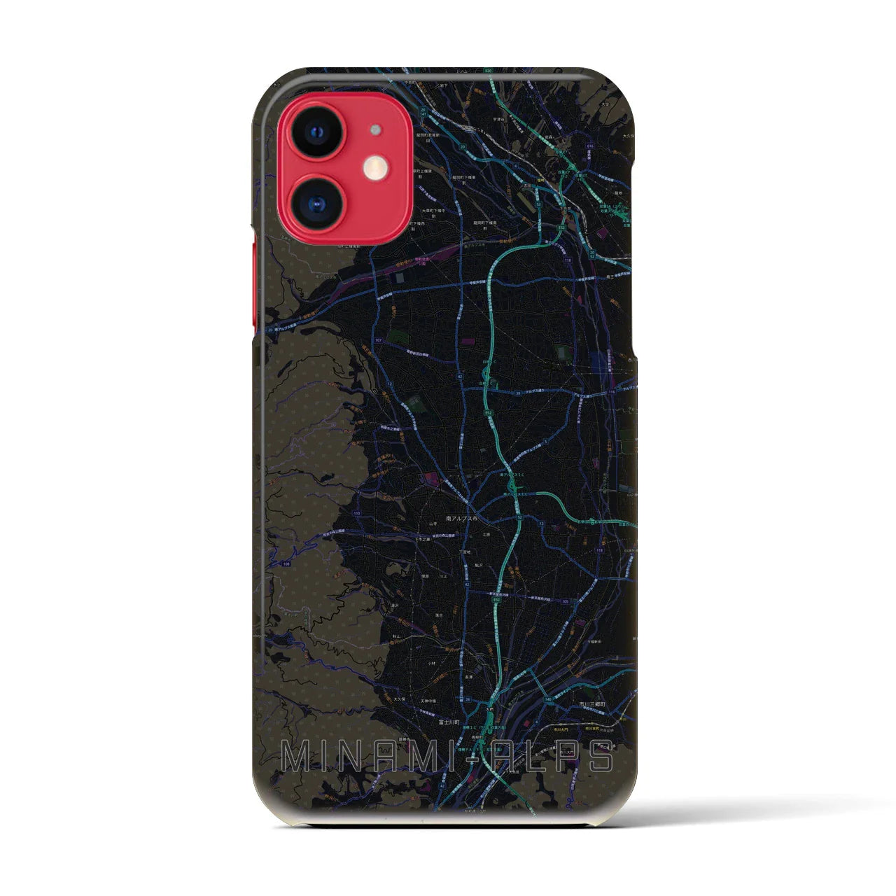 【南アルプス(山梨県)】地図柄iPhoneケース(バックカバータイプ)