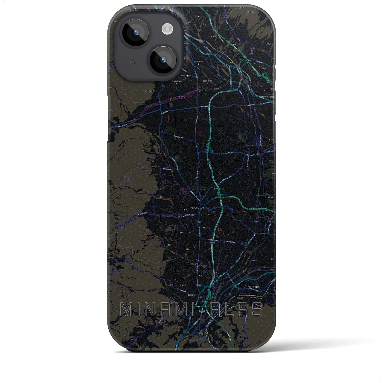 【南アルプス(山梨県)】地図柄iPhoneケース(バックカバータイプ)