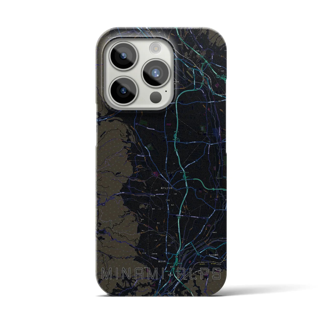 【南アルプス(山梨県)】地図柄iPhoneケース(バックカバータイプ)