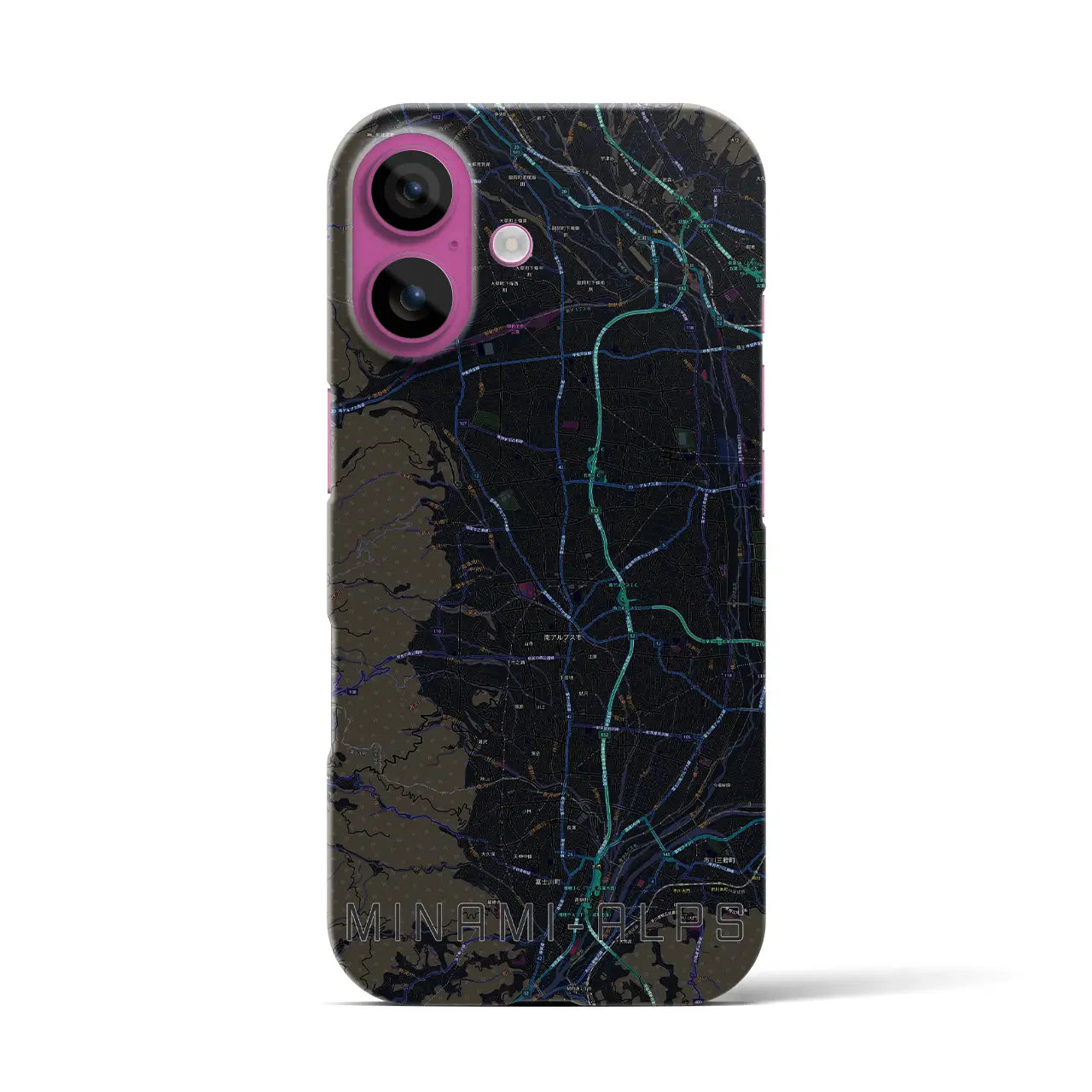 【南アルプス(山梨県)】地図柄iPhoneケース(バックカバータイプ)