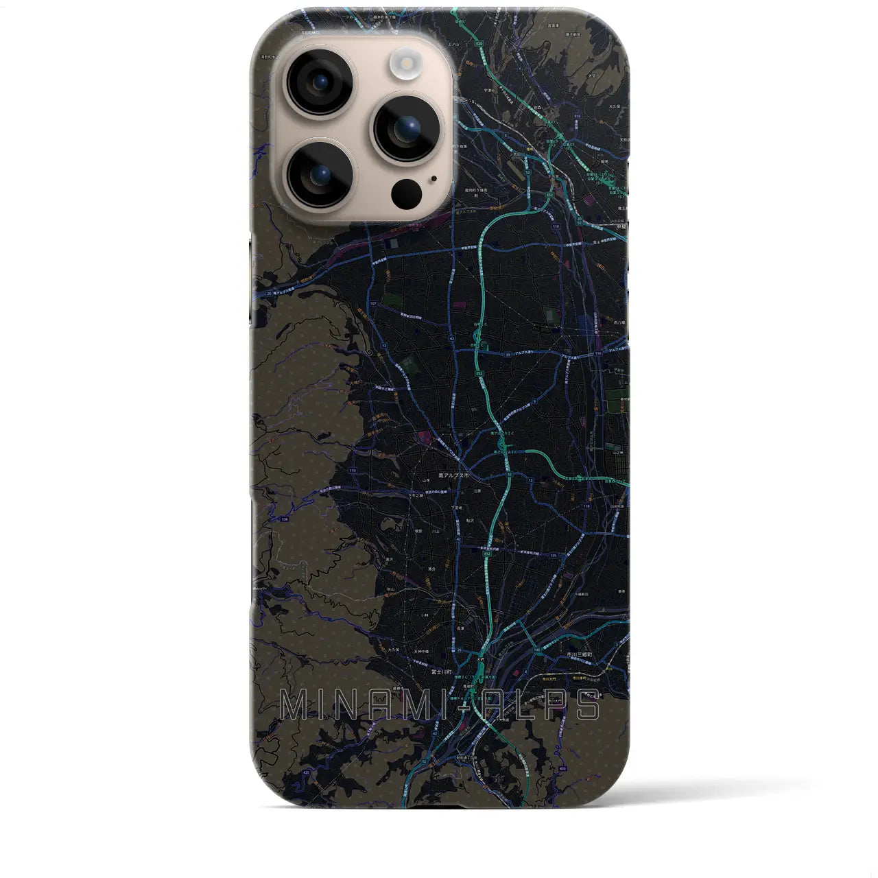 【南アルプス(山梨県)】地図柄iPhoneケース(バックカバータイプ)