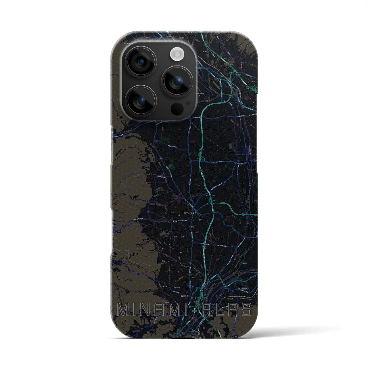 【南アルプス(山梨県)】地図柄iPhoneケース(バックカバータイプ)