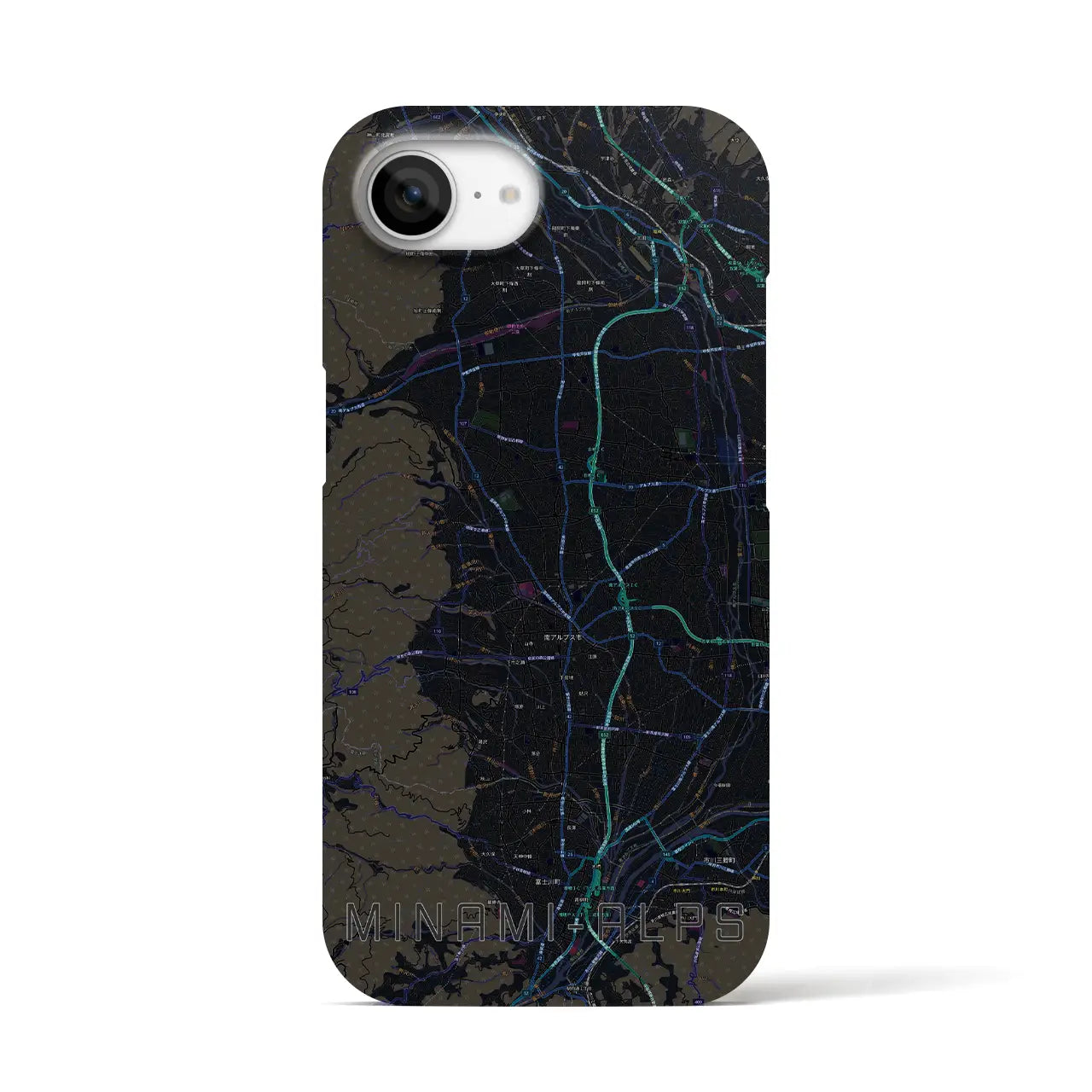【南アルプス(山梨県)】地図柄iPhoneケース(バックカバータイプ)
