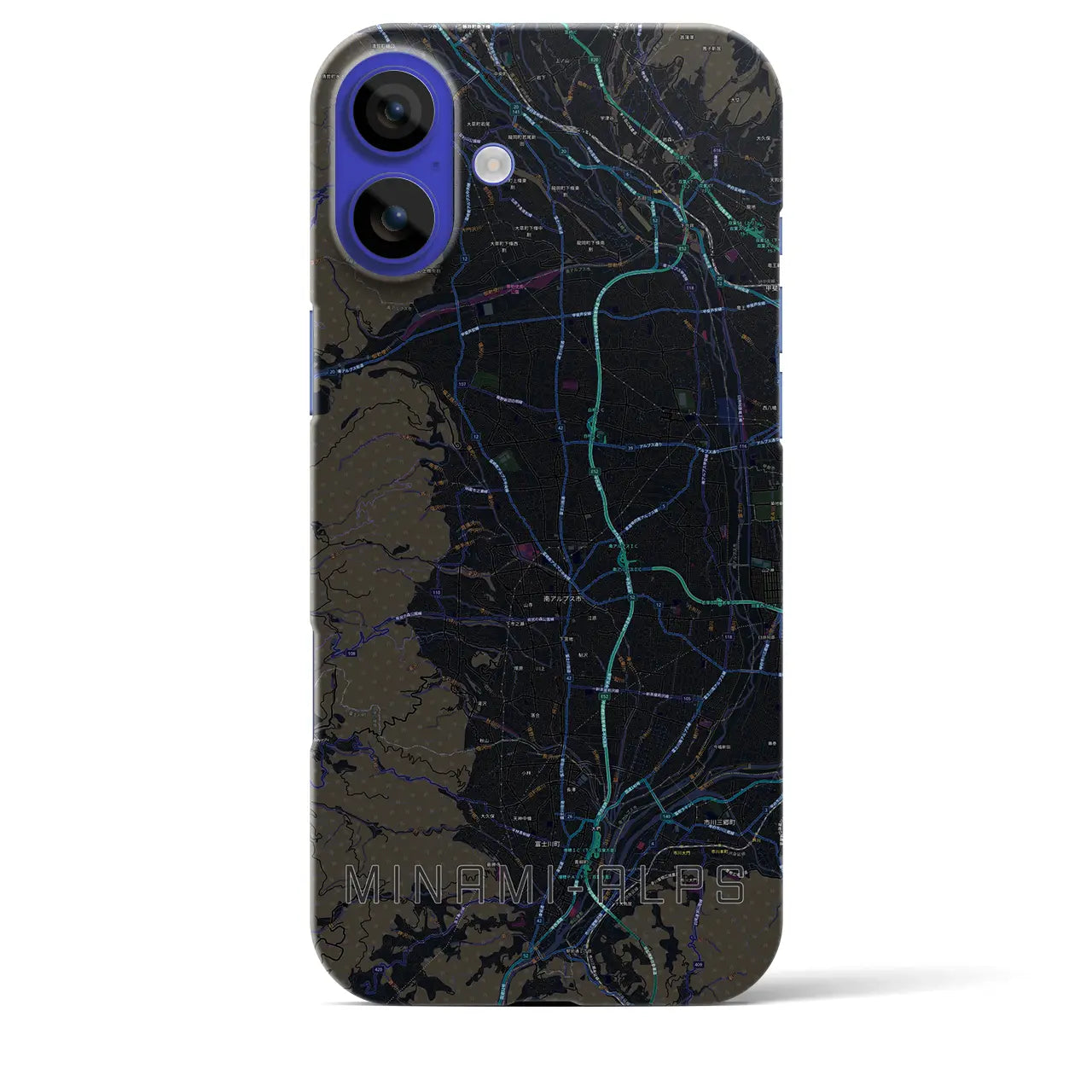 【南アルプス(山梨県)】地図柄iPhoneケース(バックカバータイプ)