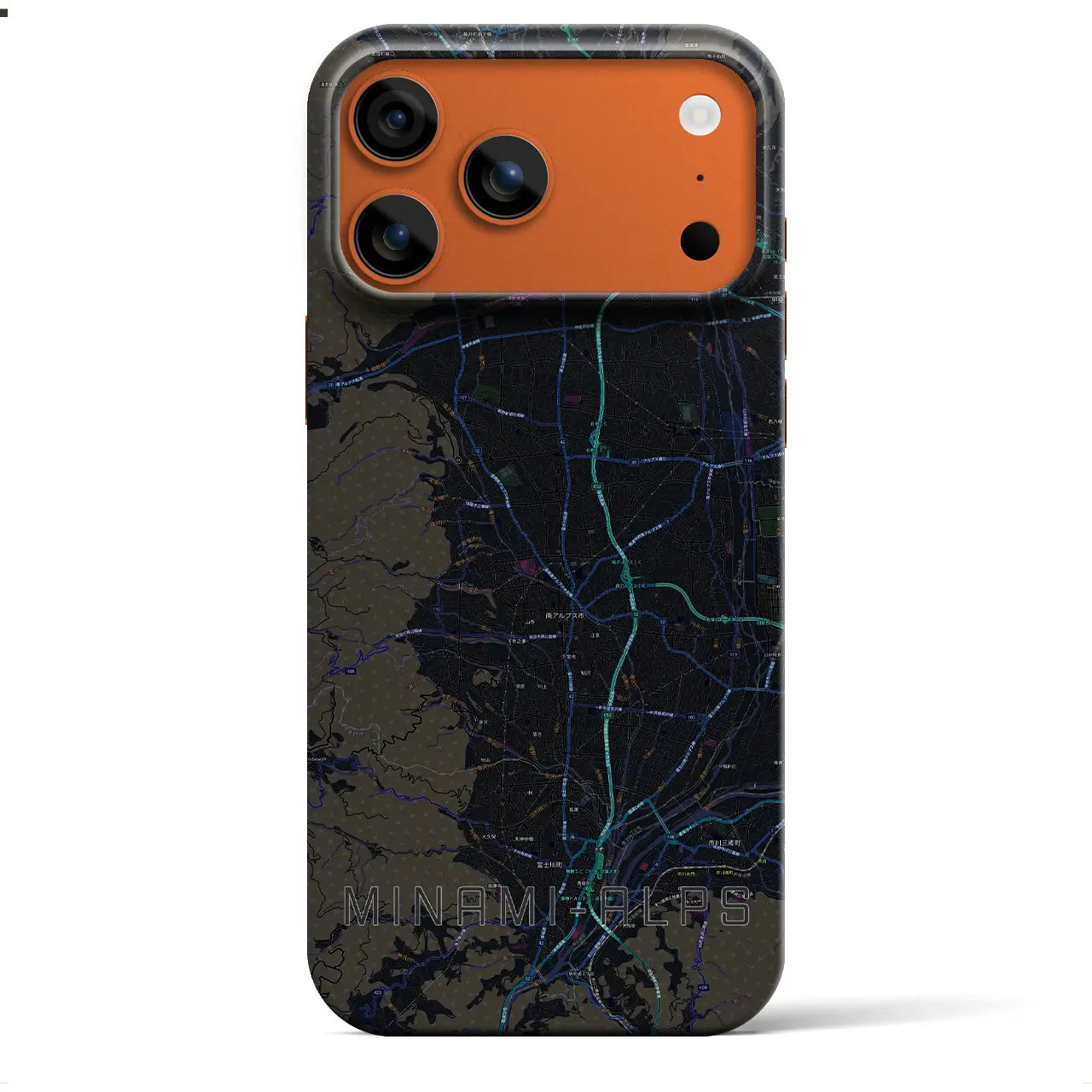 【南アルプス(山梨県)】地図柄iPhoneケース(バックカバータイプ)
