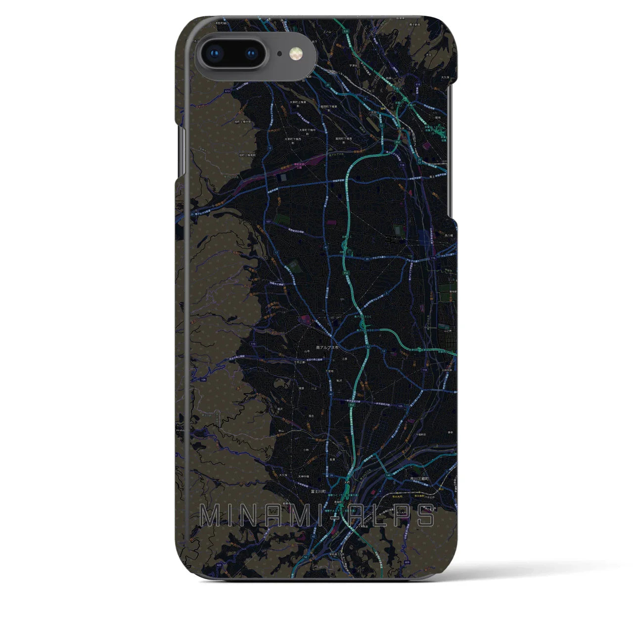 【南アルプス(山梨県)】地図柄iPhoneケース(バックカバータイプ)