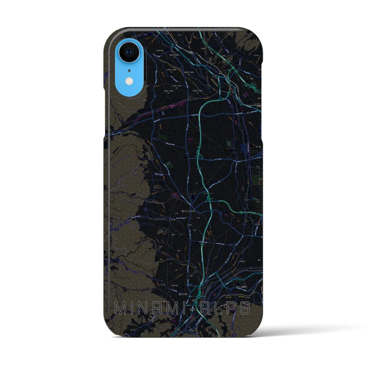 【南アルプス(山梨県)】地図柄iPhoneケース(バックカバータイプ)