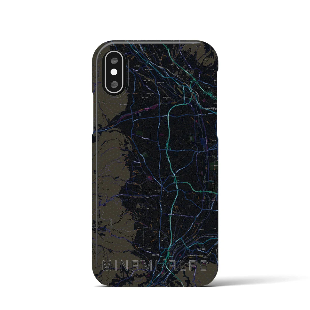 【南アルプス(山梨県)】地図柄iPhoneケース(バックカバータイプ)