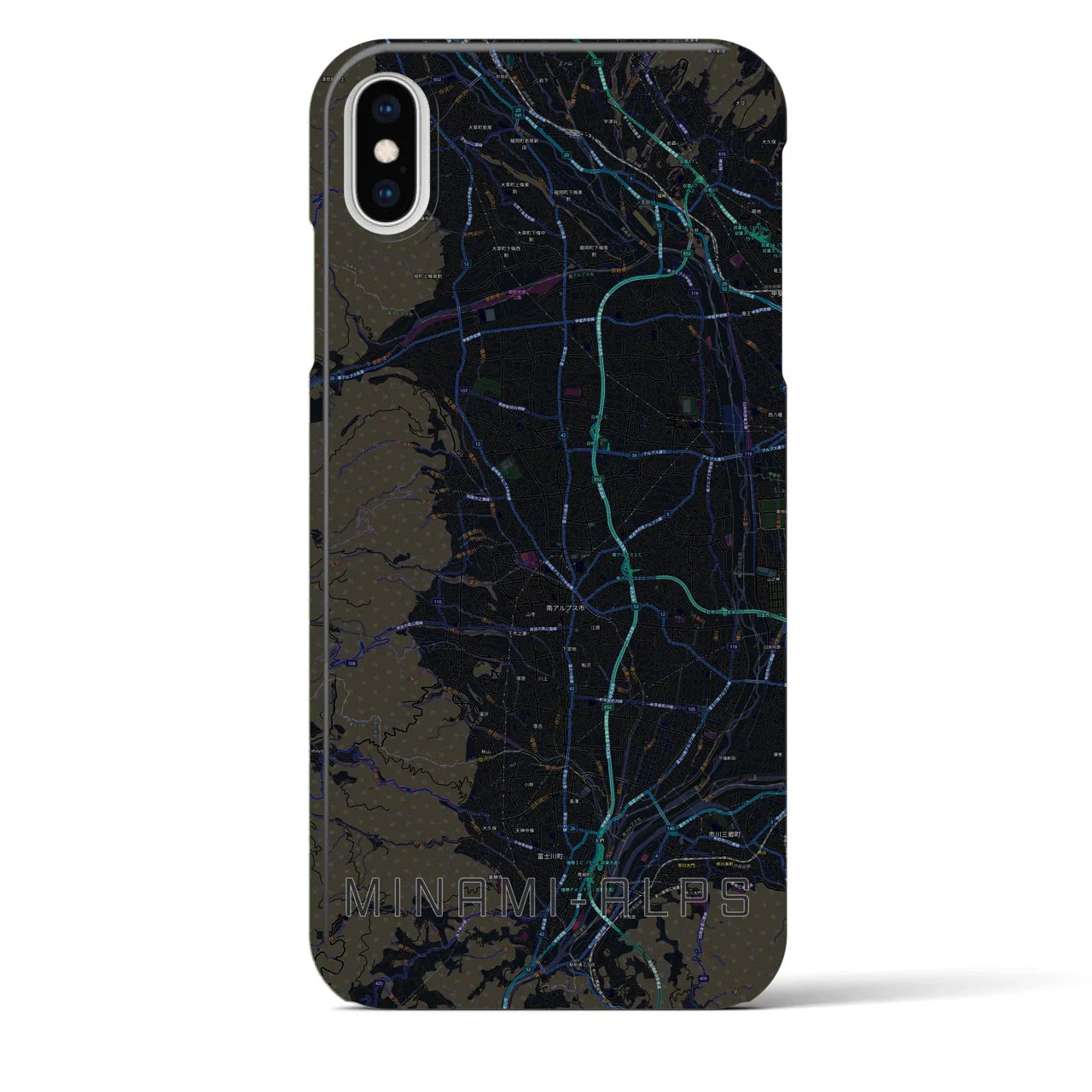 【南アルプス(山梨県)】地図柄iPhoneケース(バックカバータイプ)