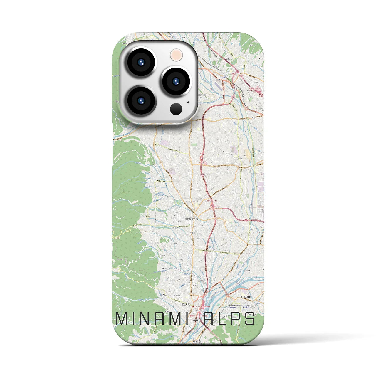 【南アルプス(山梨県)】地図柄iPhoneケース(バックカバータイプ)