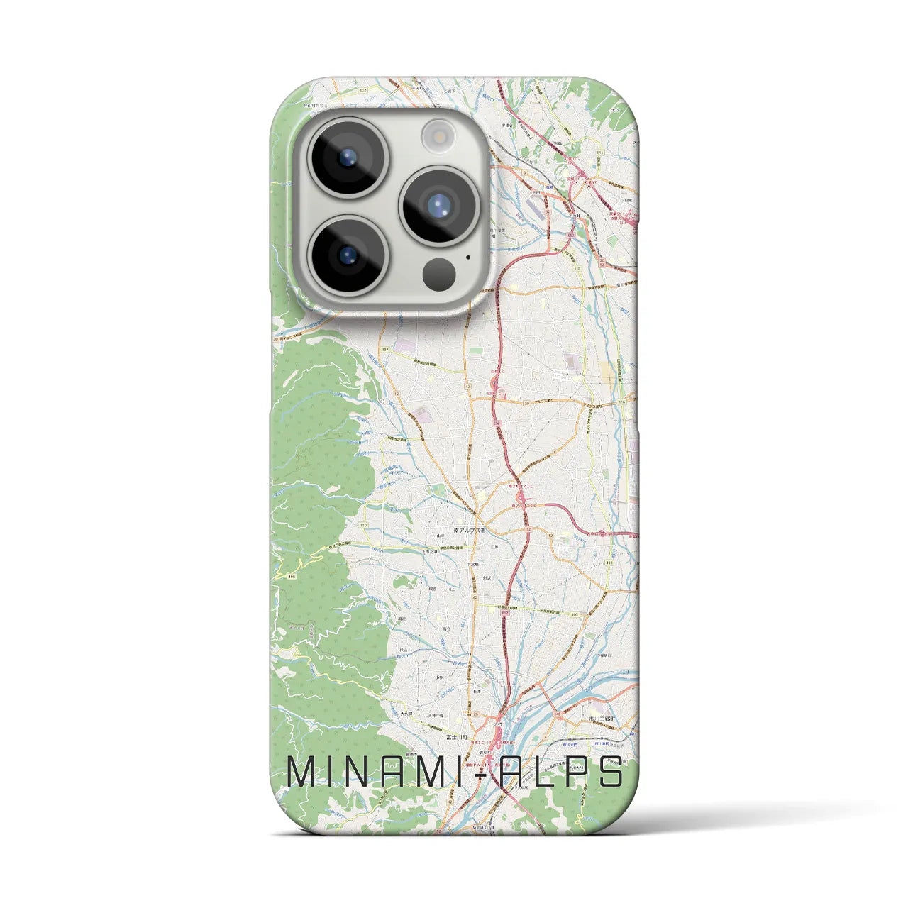 【南アルプス(山梨県)】地図柄iPhoneケース(バックカバータイプ)