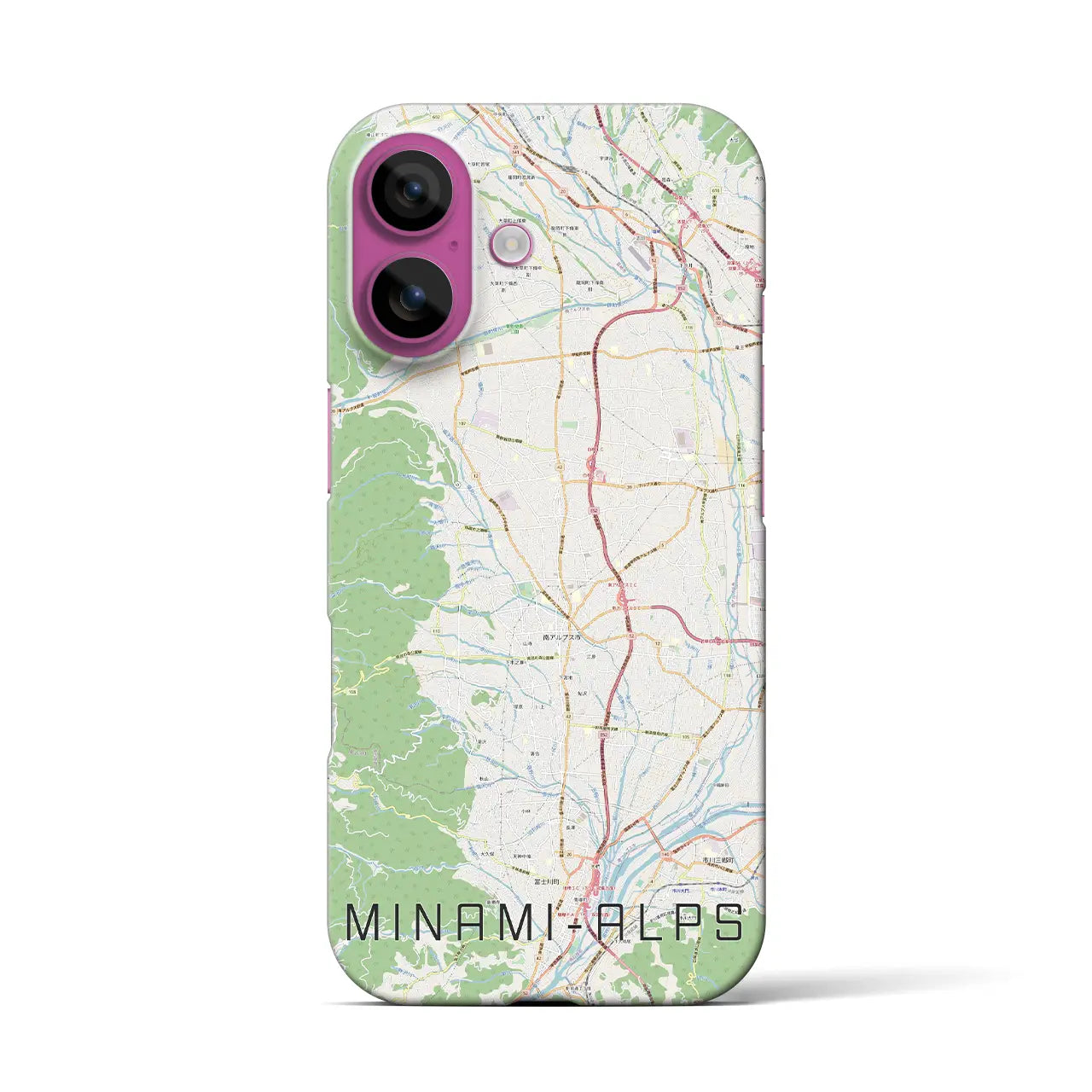 【南アルプス(山梨県)】地図柄iPhoneケース(バックカバータイプ)
