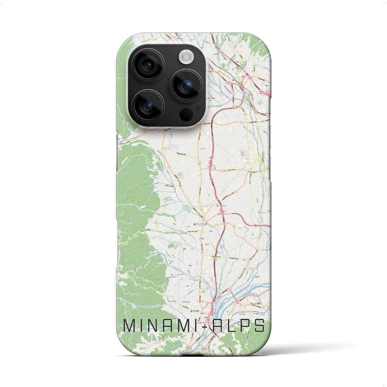 【南アルプス(山梨県)】地図柄iPhoneケース(バックカバータイプ)