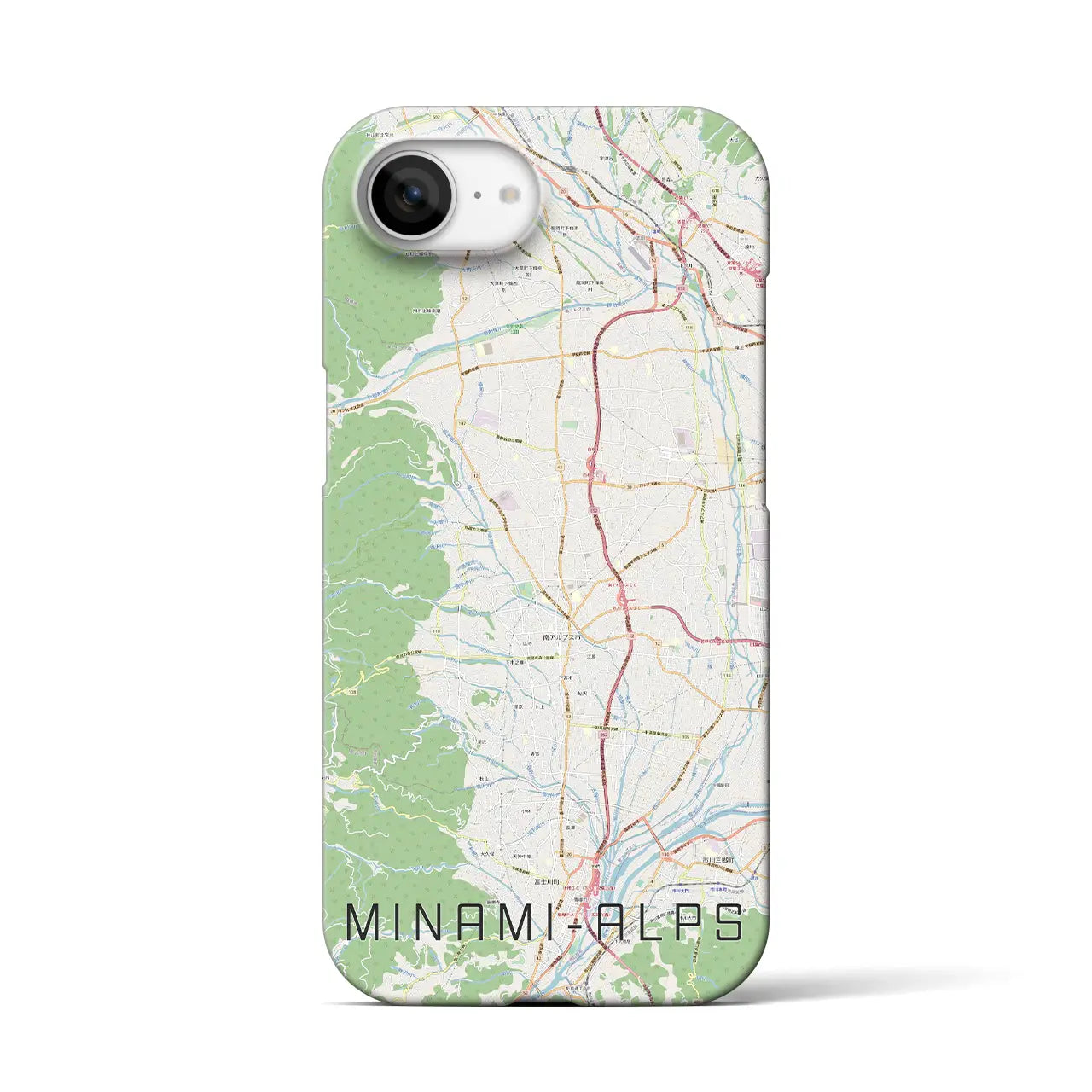 【南アルプス(山梨県)】地図柄iPhoneケース(バックカバータイプ)