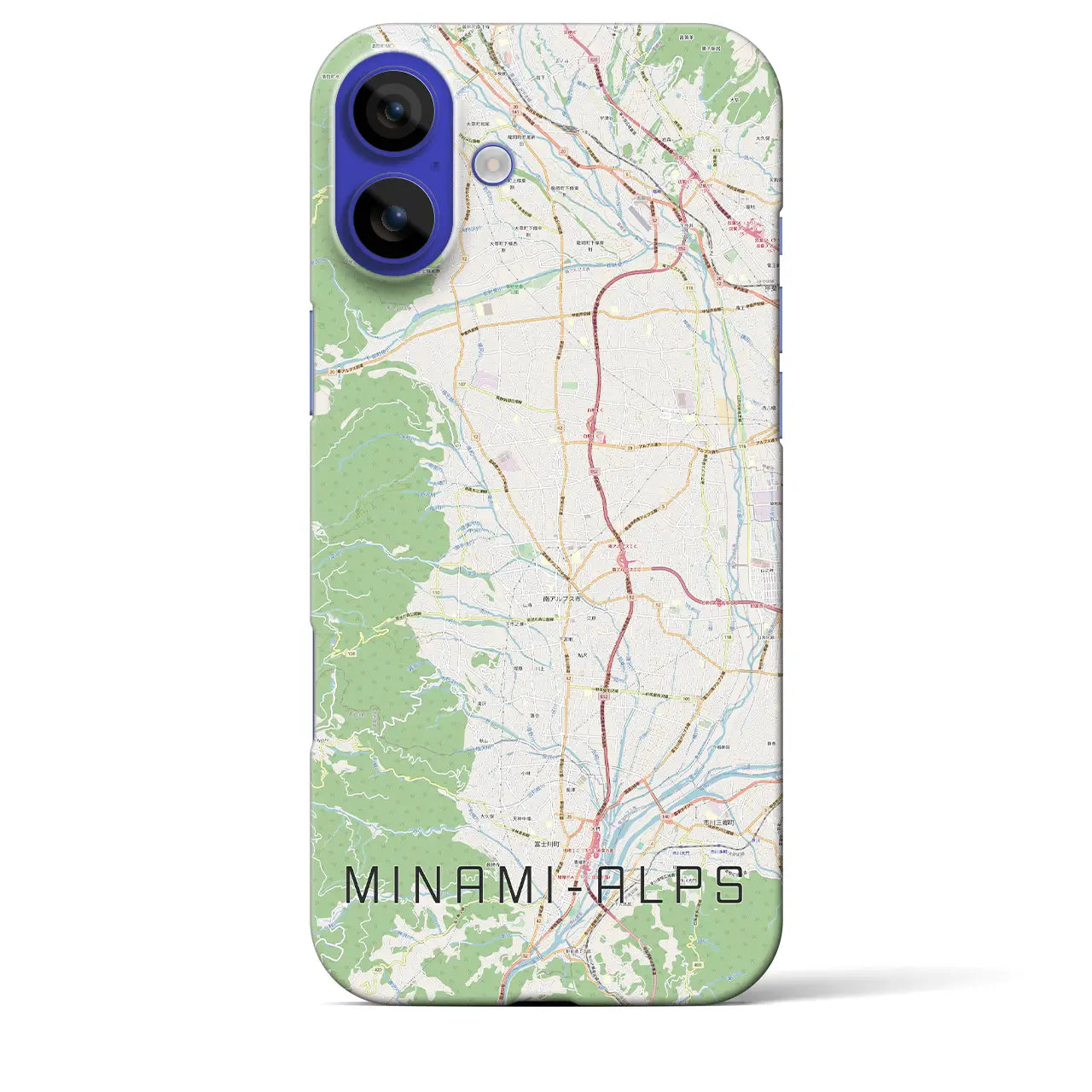 【南アルプス(山梨県)】地図柄iPhoneケース(バックカバータイプ)