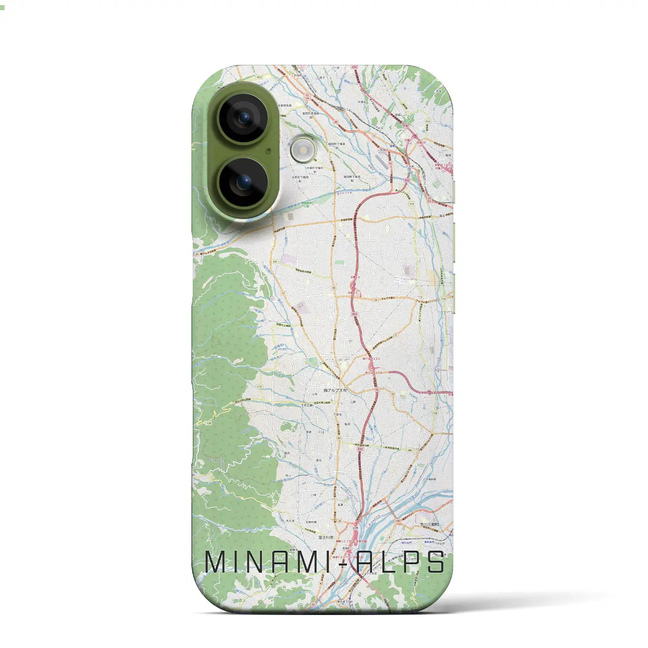 【南アルプス(山梨県)】地図柄iPhoneケース(バックカバータイプ)