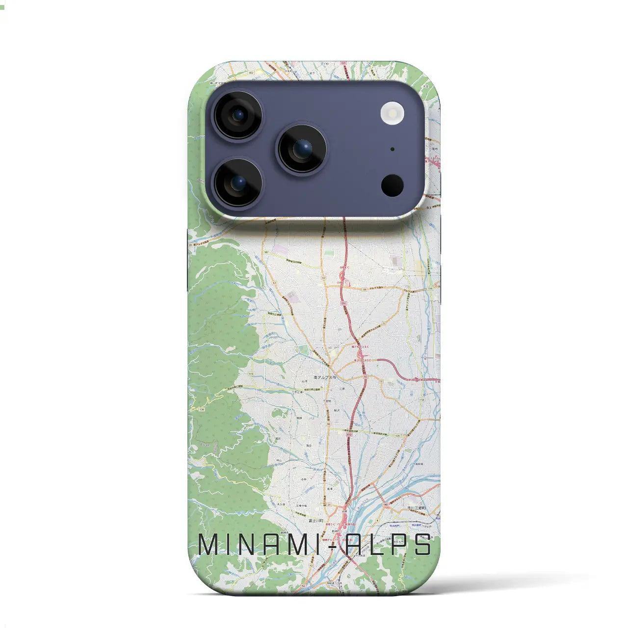 【南アルプス(山梨県)】地図柄iPhoneケース(バックカバータイプ)